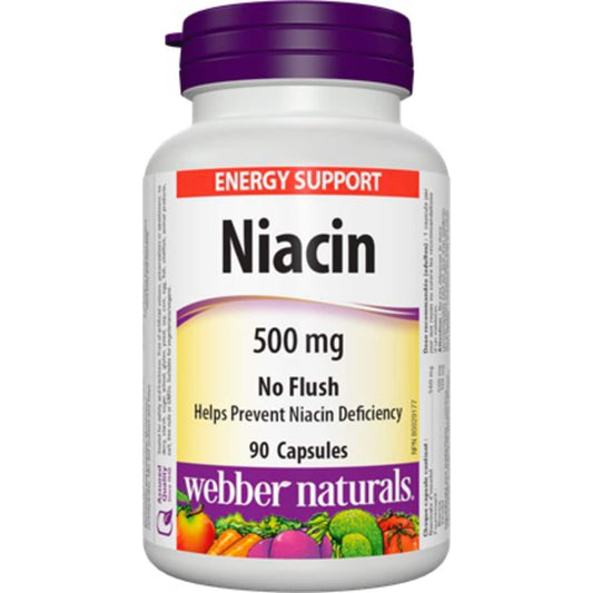 No-Flush Niacin 500mg Capsules, 90 Count
