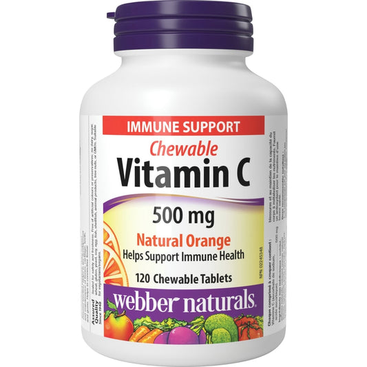 Vitamin C 500mg Chewable Tablets Natural Orange 120 Count
