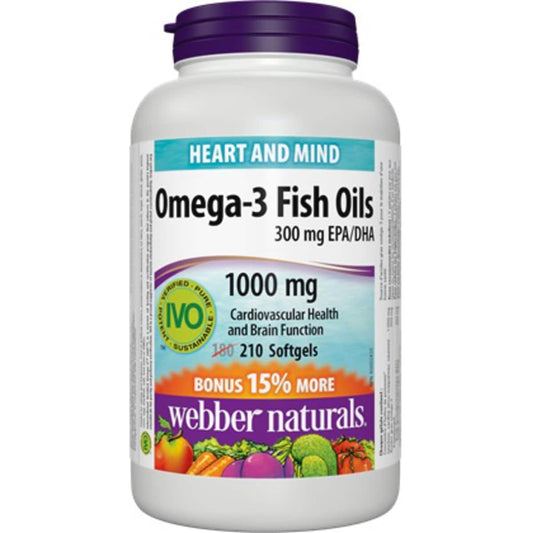 Omega-3 Fish Oil 1000mg Softgels, 210 Count