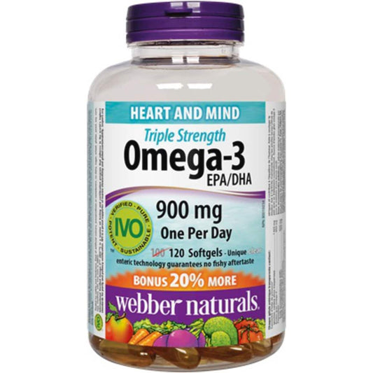 Triple Strength Omega-3 900mg Softgels, 120 Count