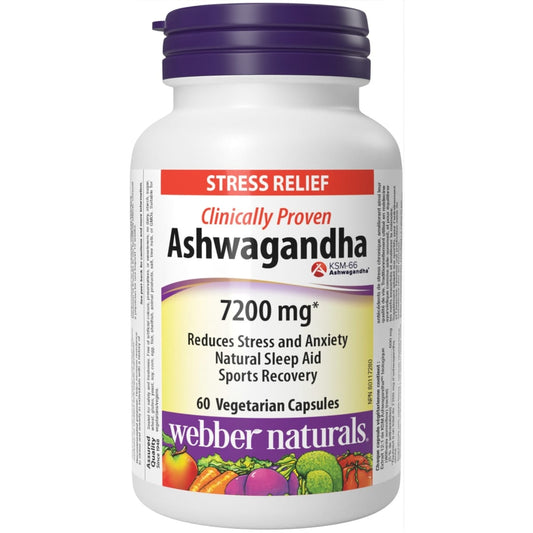 Organic Ashwagandha 7200mg Vegan Capsules - 60 Count