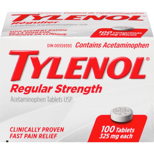 Tylenol Regular Strength 325mg Tablets 100 Count