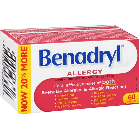 Allergy Relief Caplets 25mg, 60 Pack