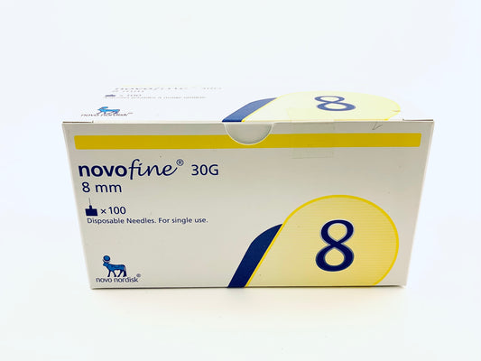 NovoFine 30G 8mm Pen Needles - 100 Pack