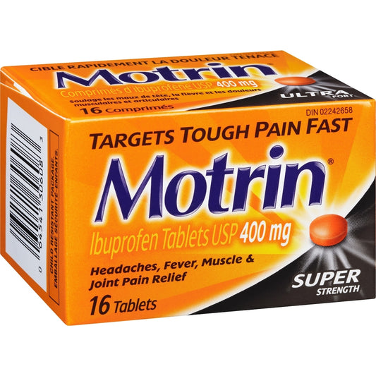 Motrin IB 400mg Super Strength Tablets 16-Pack