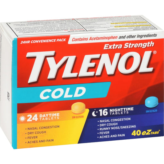 Extra Strength Cold & Flu Daytime + Nighttime Tablets, 40 Pack