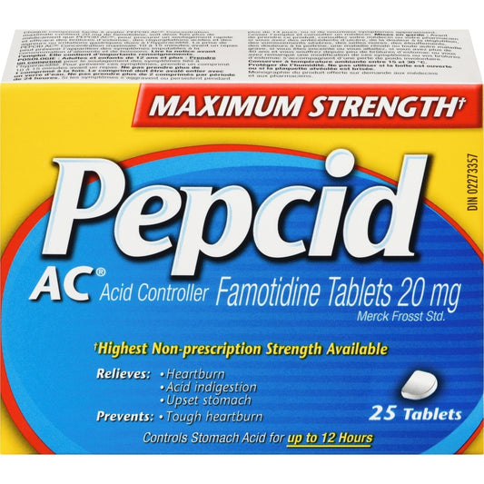 Pepcid AC Maximum Strength Heartburn Relief Tablets, 25 Count
