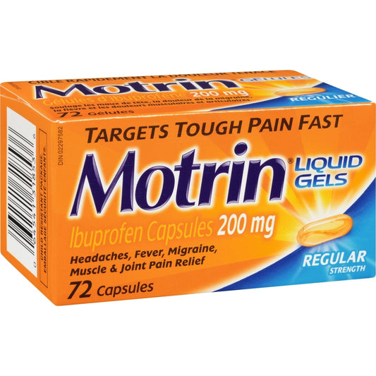 Motrin IB Liquid Gels 200mg - 72 Capsules