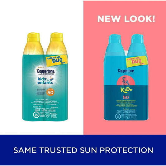 Coppertone Kids SPF 50 Continuous Spray Sunscreen Twin Pack 222ml