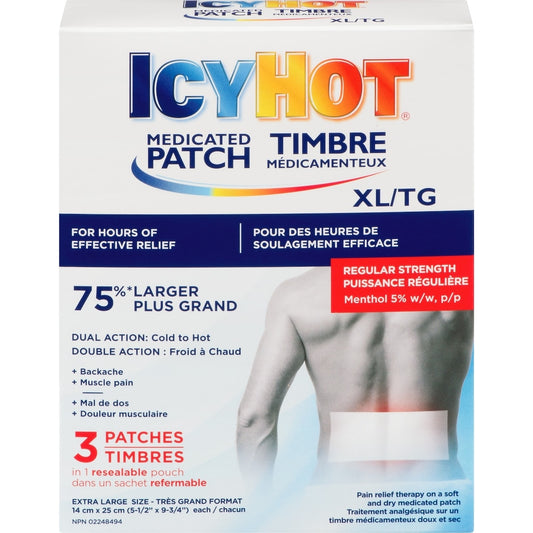Icy Hot XL Back Pain Relief Patches, 3 Pack