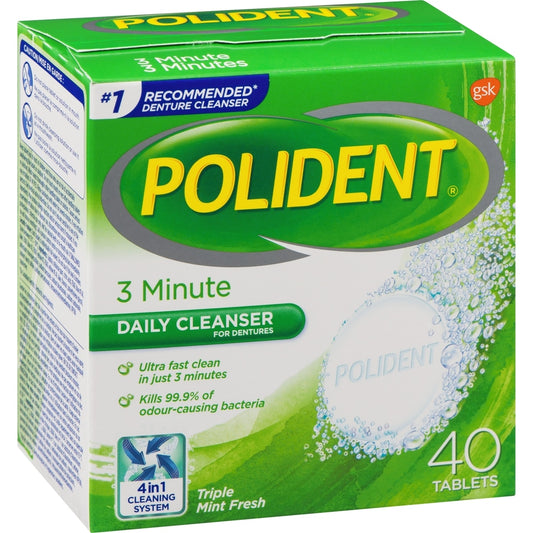 3-Minute Denture Cleaning Tablets 40 Pack