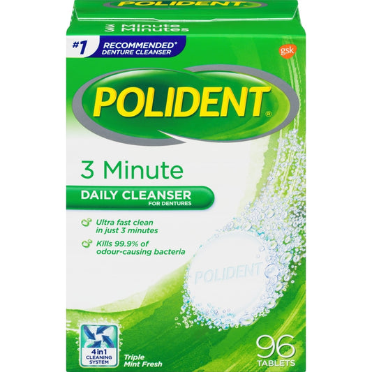 Polident 3-Minute Denture Cleaning Tablets 96 Pack