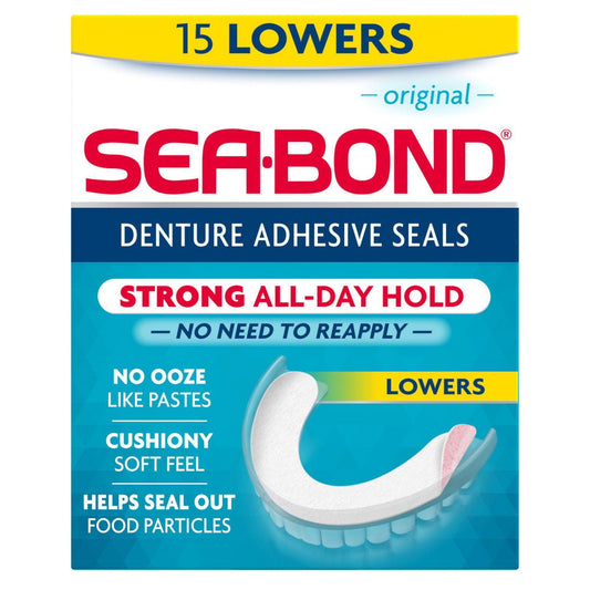 Sea Bond Denture Adhesive Seals for Lowers - 15 Count