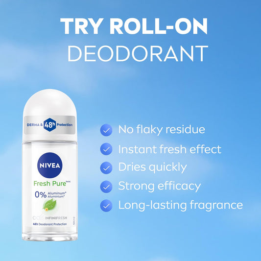 NIVEA Fresh Pure Aluminum-Free Roll-On Deodorant 50ml