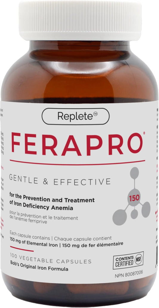 FeraPro 150mg Vegan Iron Capsules 100ct