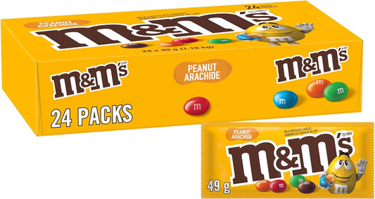 M&amp;M Peanut Regular Candy 24 Pack 49g Each