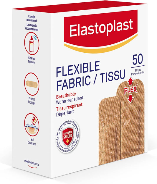 Flexible Fabric Adhesive Bandages, 50 Pack