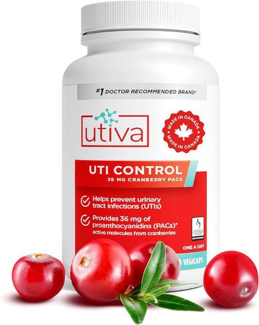 Utiva Cranberry PACs UTI Prevention Capsules 30 Count