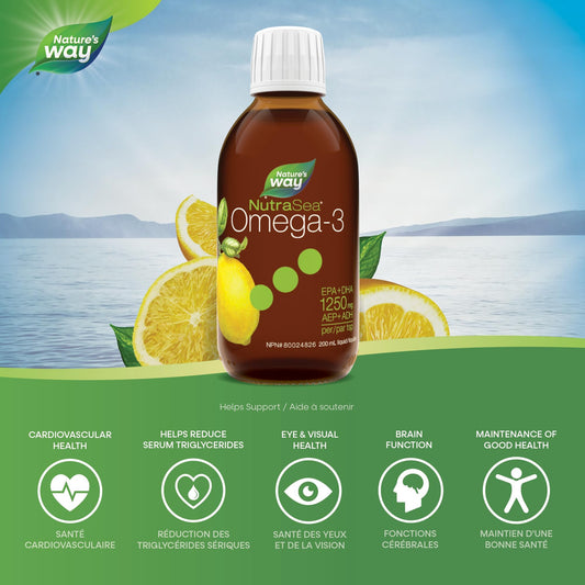 NutraSea Omega-3 Fish Oil Lemon 200ml