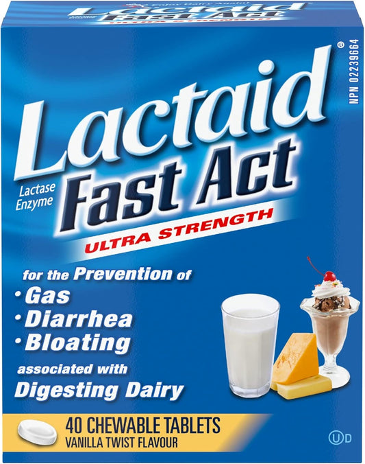 Fast Act Chewable Lactase Tablets, 40ct