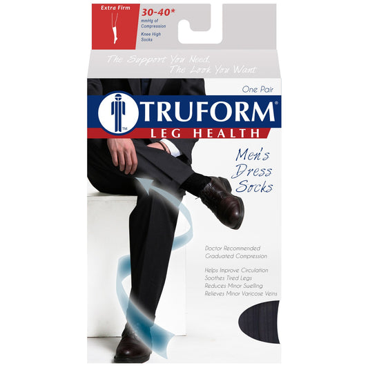Men's Navy Compression Dress Socks - Large