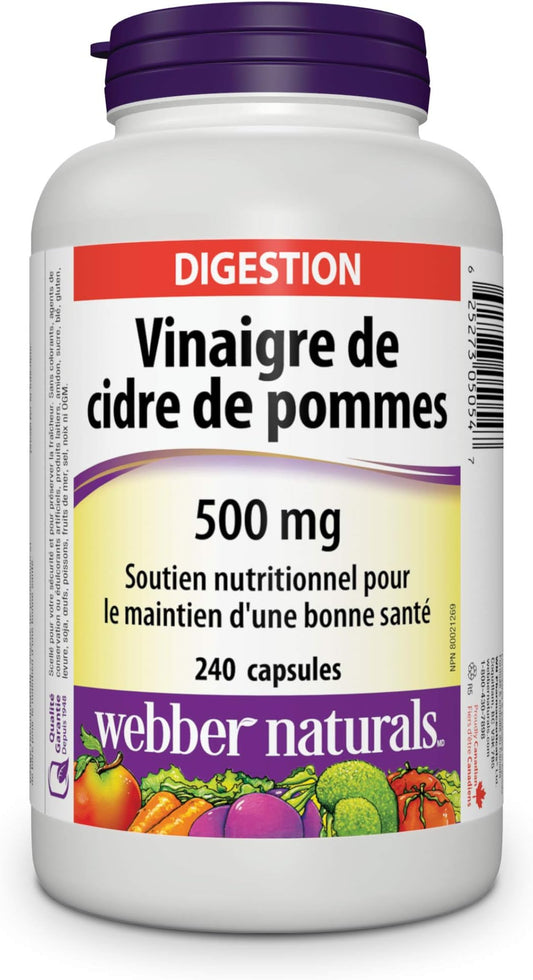 Apple Cider Vinegar 500mg Capsules - 240 Count