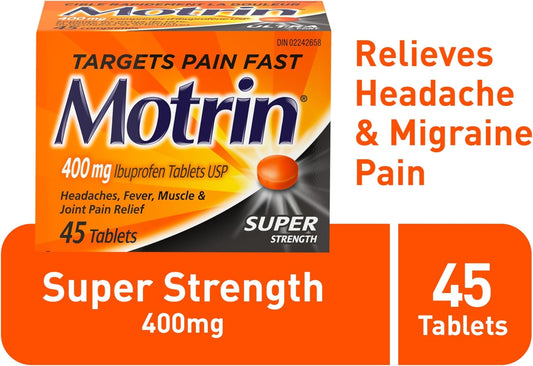 Motrin IB 400mg Super Strength Tablets, 45 Count