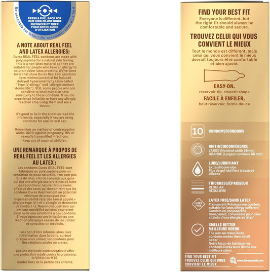 Real Feel Non-Latex Condoms, 10-Pack