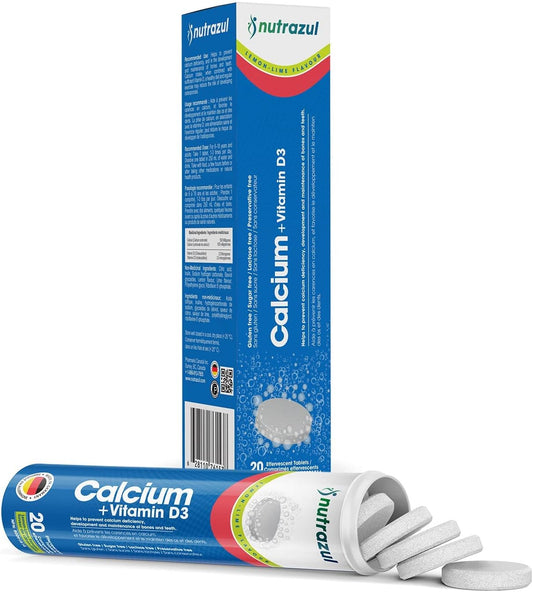 Effervescent Calcium + Vitamin D3 Tablets, 20 Count