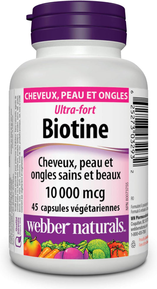 Biotin Extra Strength 10,000 mcg Capsules 45 Count