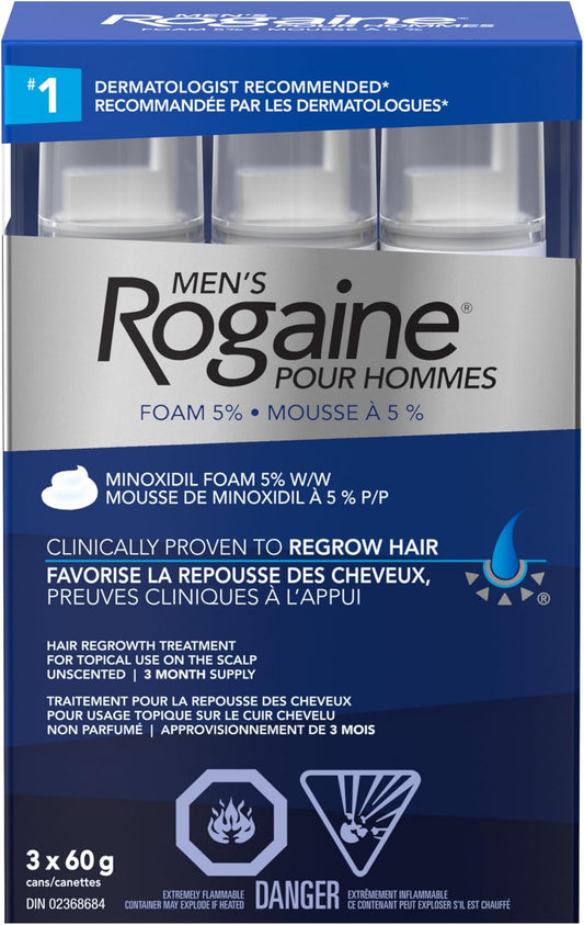 Men's Rogaine 5% Minoxidil Foam, 3 x 60g