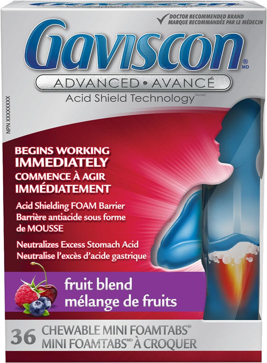 Gaviscon Advanced Fruit Blend Chewable Tablets, 36 Count