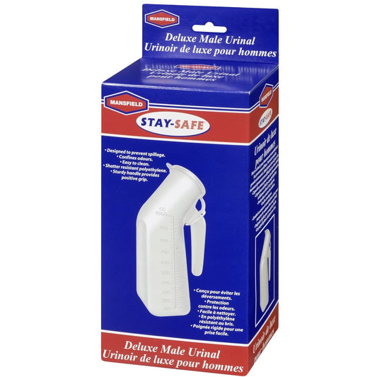 Deluxe Male Urinal, Spill-Proof, 1 Count