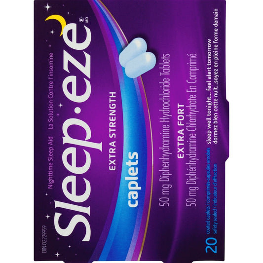 Extra Strength Nighttime Sleep Aid 50mg Caplets, 20 Count