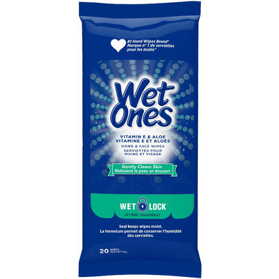 Vitamin E & Aloe Hand and Face Wipes, 20-Pack