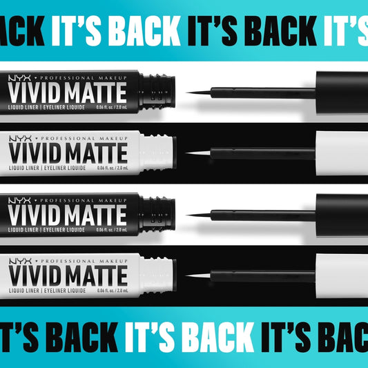 Vivid Matte, Liquid Eyeliner, Transfer resistant, Precise tip