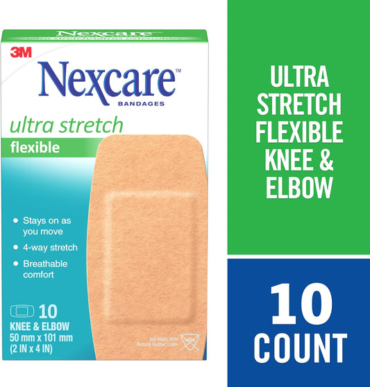 Nexcare Comfort Strip Bandages for Knees & Elbows, 10 Pack