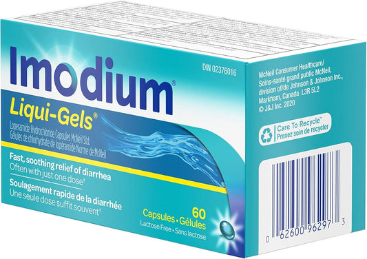 Imodium Liqui-Gels 2mg Diarrhea Relief Capsules, 60 Count