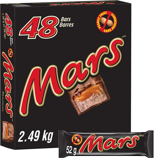 Mars Regular Singles Chocolate Bars 48 pack 52g Each