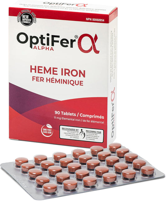 OptiFer Alpha Heme Iron 11mg Tablets, 90 Count