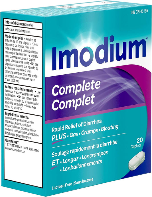 Advanced Diarrhea & Gas Relief Caplets - 20 Pack