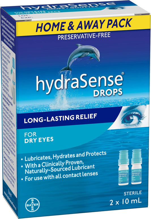 HydraSense Dry Eye Relief Eye Drops 2 x 10ml