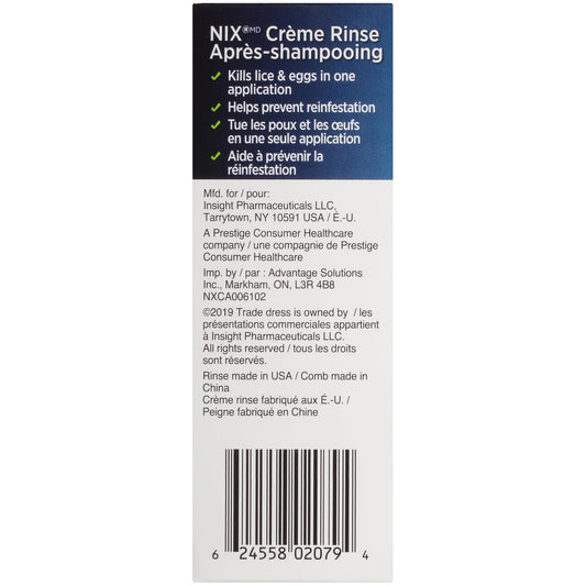 Nix Lice Treatment Crème Rinse & Comb 59ml