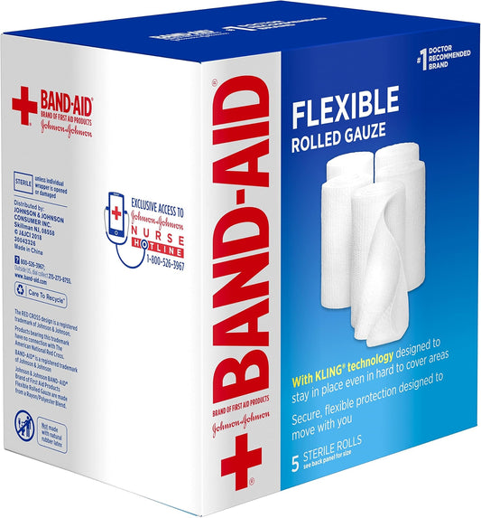 Rolled Gauze 7.6cm x 1.9m, 5-Pack