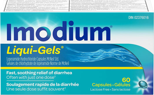 Imodium Liqui-Gels 2mg Diarrhea Relief Capsules, 60 Count