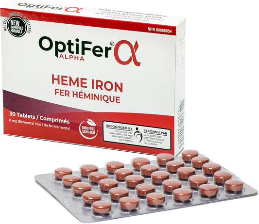Optifer Alpha Heme Iron 11mg Tablets, 30 Count