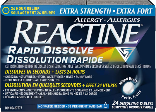 Reactine Extra Strength Rapid Dissolve Allergy Tablets, 24 Count