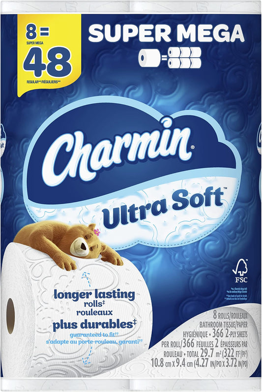 Charmin Ultra Soft Mega Toilet Paper, 32 Rolls (8 Packs of 4)