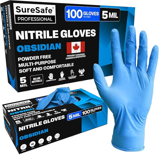 Medium Nitrile Medical Gloves, Powder-Free, Latex-Free (100 Pack)