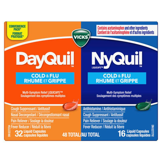 DayQuil & NyQuil Cold & Flu Relief LiquiCaps Combo Pack, 48 Count